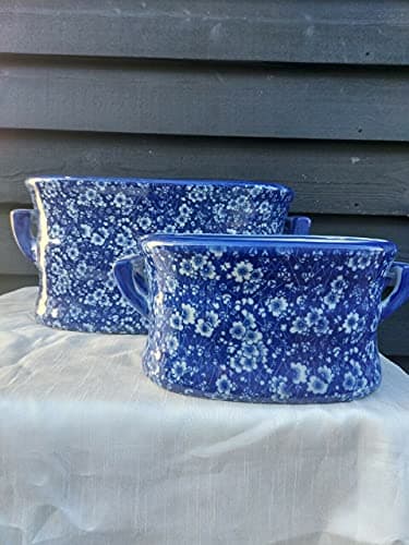 Image of Retro Collections Set of 2 Daisy Design Footbath/Garden Planters: Floral Crocus Patio Indoor