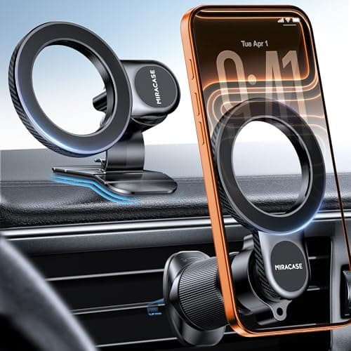 Image of Miracase for MagSafe Car Mount【Won’t Block Vent & 20 Strongest Magnets】 Magnetic Phone Holder for Car Phone Holder Mount Dash for Car Accessories for Women Men for iPhone 17 Pro Max Air 16 15 14 13 12