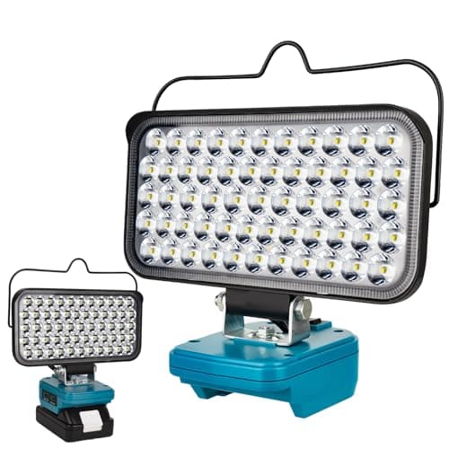 Image of Cordless LED Work Light for Makita 18v Battery, Portable Flood Lights 174W Spotlight Compact Lighting 10800LM with Type C & USB Fast Charging for Camping, Hiking, Fishing,Power Failure,Workshop