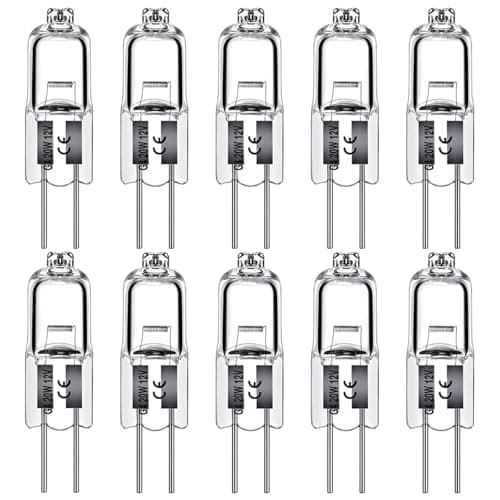 Image of Levidon G4 Halogen Light Bulbs 20W 12V Clear Capsule 2 Pin Lamp Bulb Halogen Pin Base Warm White Dimmable 10 Pack