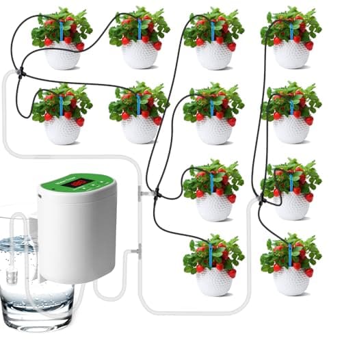 Image of Automatic Watering System, 12 Drippers Plant Watering Devices Self Watering System for Plants, LED Display & USB Power Automatic Plant Waterer for Garden, Greenhouse, Balcony
