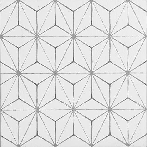 Image of WallPops FP2481 Kikko Peel & Stick Floor Tiles, Whites & Off-Whites, Set of 10 Piece, 12 x 12 inches