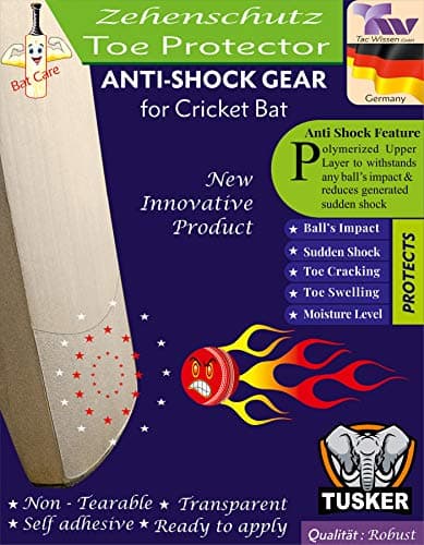 Image of Tusker Cricket Bat Toe Protector, Self Adhesive Sheet, Transparent