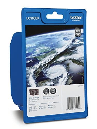 Image of Brother LC-985BK Inkjet Cartridge, Black, Twin Pack, Standard Yield, Includes 2 x Inkjet Cartridges, Brother Genuine Supplies LC-985BKBP2