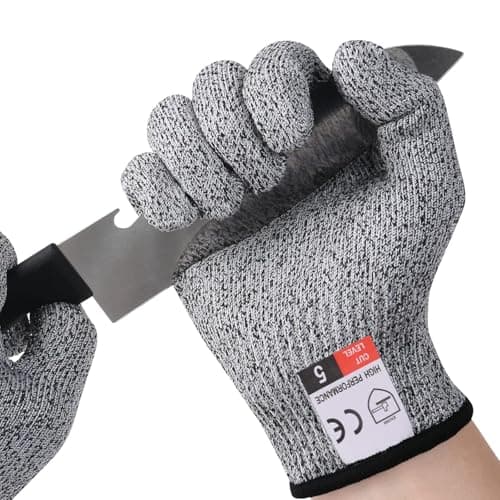 Image of Flintronic Level 5 Cut-Resistant Gloves for Adults, L - Food Grade, EN 388 Certified for Wood Whittling