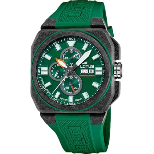Image of Lotus 18976/2 Mens Carbon Fiber Chronograph Watch with Leather Strap
