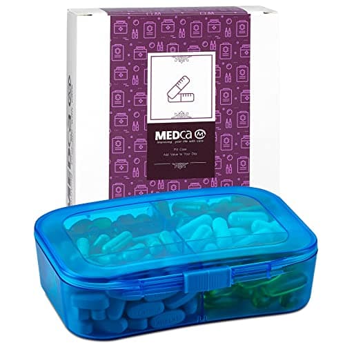 Image of Vitamin Organizer - Travel Pill Organizer Box & 6 Compartment Daily Medicine Case Container for Organizing Your Pills, Medications, Supplements, Vitamins and Fish Oils for Every Day Use by MEDca