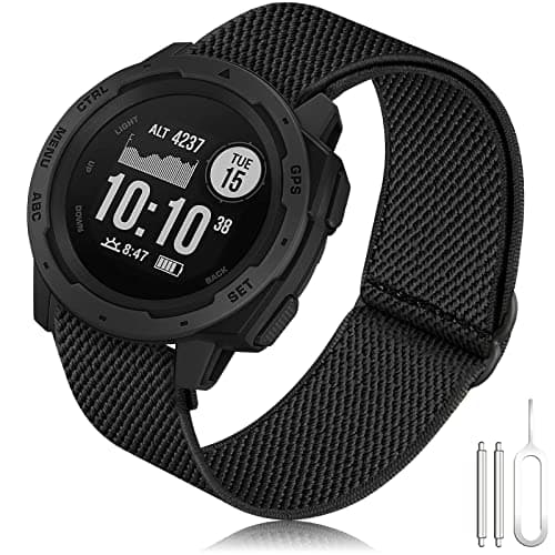 Image of Strap Garmin Instinct Elastic Loop, 22mm Stretchy Nylon Ultra-light Wrist Band Watch Strap for Garmin Instinct 2 Solar/Instinct/Instinct Tactical/Instinct Tide/Instinct Esports/Instinct Solar
