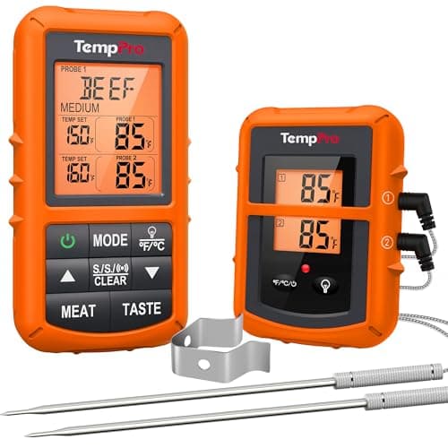 Image of ThermoPro TP20 Wireless Remote Digital Meat Thermometer for Smoker Grill Oven BBQ Home Brewing Wine Thermometer with Dual Probes, Monitor Temperature From 500 Feet Away, Batteries Included