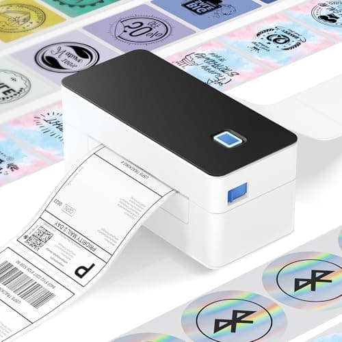 Image of SVANTTO Bluetooth Thermal Label Printer 4x6, Compatible with Windows/Mac/Android/iOS, Shipping Label Printer for Royal Mail, DPD, eBay, Etsy, Shopify, Inkless