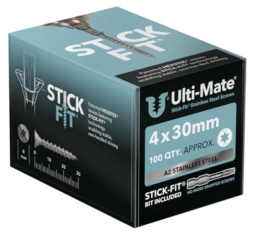 Image of Ulti-Mate Stainless Steel Woodscrews - 4.0 x 30mm - Box 100 pcs