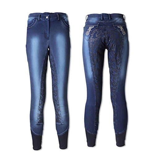 Image of HyPERFORMANCE Cheltenham Denim Look Ladies Breeches - Washed Denim - 30"
