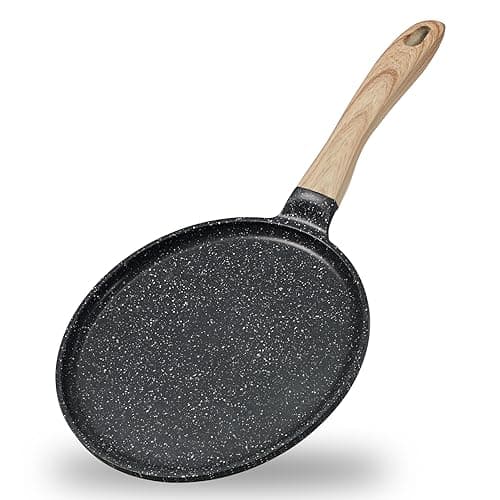 Image of JEETEE Crepe Pan Nonstick, 28 cm Comales para Tortillas Griddle Pan for Stove Top, Granite Coating Flat Pancake Pan Dosa Tawa, PFOA Free and Induction Compatible (Grey)