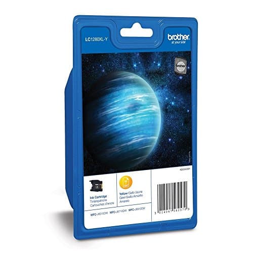 Image of Brother LC-1280XLY Inkjet Cartridge, Yellow, Single Pack, Super High Yield, Includes 1 x Inkjet Cartridge, Brother Genuine Supplies
