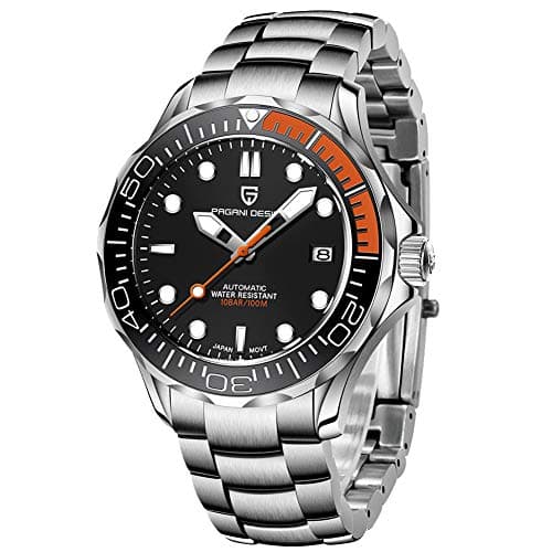 Image of Pagani Design 007-Model Men's Automatic Watches Japan Movement Rotating Ceramic Bezel Stainless Steel Waterproof Self Winding Wrist Watch