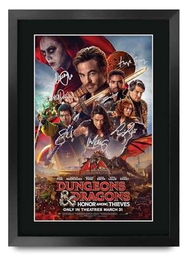 Image of HWC Trading Dungeons & Dragons Honor Among Thieves Gifts Printed Poster Signed Autograph Picture for Movie Memorabilia Fans - A3 Framed