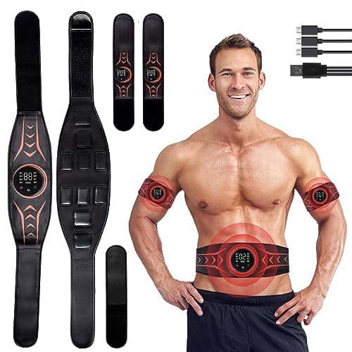 Image of HuuppHip EMS Electric Muscle Stimulator Ab Trainer with Full-Body Muscle Toning Abs Workout Equipment for Men and Women Home Use and Gym Fitnes