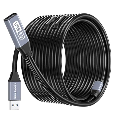 Image of BlueRigger USB 3.0 Extension Cable (30M, Active, 5 Gbps, In-Wall CL3 Rated, Type A Male to Female Adapter Cord, USB-A EXT) - Long USB Repeater Extender for VR, Printer, Hard Drive, Keyboard, Xbox