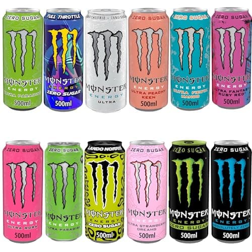 Image of Monster Energy Zero Sugar Energy Drink - Mixed Flavours Variety Pack of 12 x 500ml Cans | Sugar Free - High Caffeine Performance Drink
