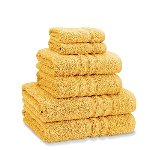 Image of Catherine Lansfield Zero Twist Cotton 6 Piece Towel Bale Set Ochre