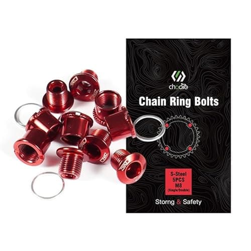Image of CNCLOL Single/Double Chainring Bolts,M8 Bike Chainring Bolts&Nuts For MTB/BMX/Bicycle（Black/Blue/Orange/Red/Colour）