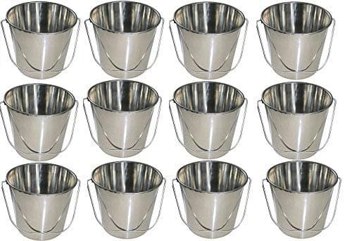Image of TZ TWELVE Stainless Steel 12 Litre Metal Buckets Food Catering Kitchen Chef by Toolzone