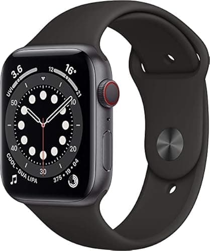 Image of Apple Watch Series 6 (GPS + Cellular, 44MM) Space Black Titanium Case with Grey Sport Band (Renewed)