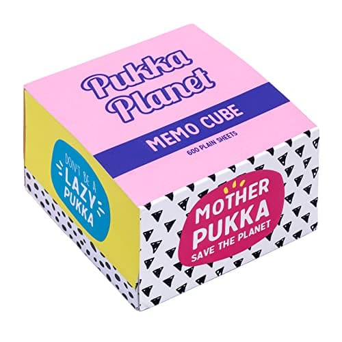 Image of Pukka Pad, Pukka Planet Memo Block – 600 Glue-Bound Sheets of 100% Recycled 70GSM Paper – Vegan and Fully Recyclable - 2-Pack