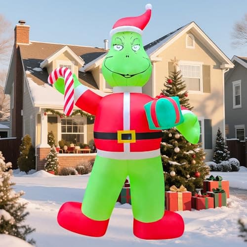 Image of PhiGie 12ft Giant Christmas Inflatable Decor with Build-in LED Lihgts Outdoor Yard Blow-up Decoration for Xmas/Outdoor/Yard/Lawn/Doorway (12ft Green Monster)