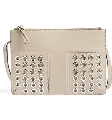Image of Tory Burch Messenger Cross Body Bag Block T Grommet Small Handbag (French Grey)
