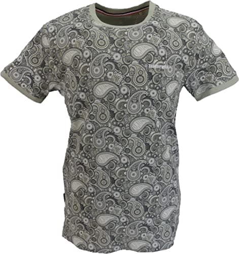 Image of Lambretta Mens Paisley Brand Short Sleeve T-Shirt - Desert Sage - 3XL