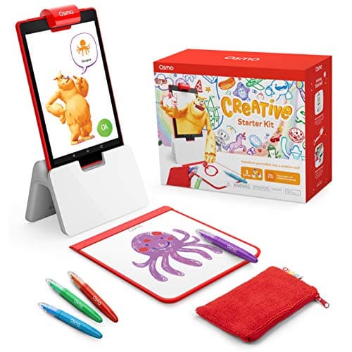 Image of Osmo - Creative Starter Kit for Fire Tablet - 3 Educational Learning Games - Ages 5-10 - Creative Drawing & Problem Solving/Early Physics - STEM Toy - (Osmo Fire Tablet Base Included)