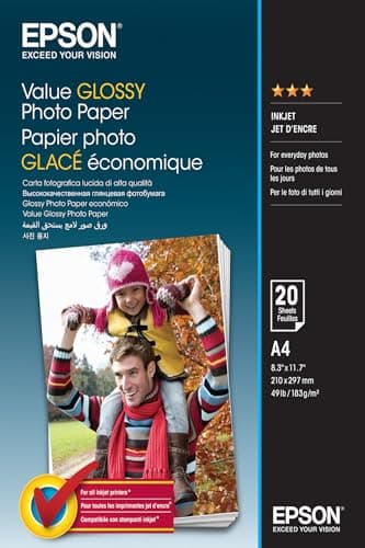 Image of Epson Value | Glossy Photo Paper A4 | 20 Sheet | 183gsm - C13S400035