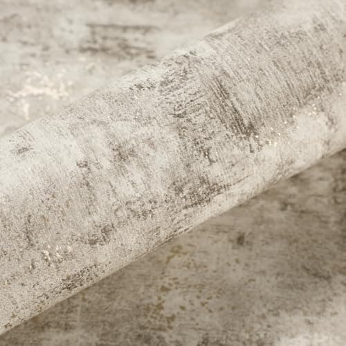 Image of Anttyscar Cream Concrete Effect Wallpaper, Beige Metallic Cement Textured Wallpaper, Retro Decorative Luxury Wall Paper Roll for Bedrooms Living Room Hallway Feature Wall