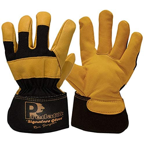 Image of Predator By Ron Signature Hide Rigger Leather Work Gloves, Gold