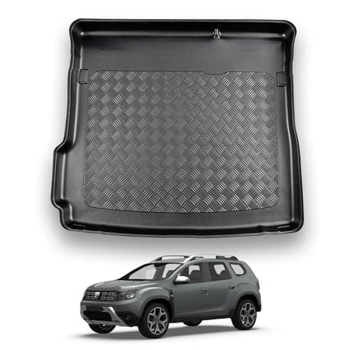 Image of NOMAD Dacia Duster (2018-2024) Boot Liner [2-Wheel Drive Models] Tailored Fit Car Floor Mat Protector Non Slip Waterproof Raised Edges Compatible Custom Fit Accessory Black Dog & Pet Friendly