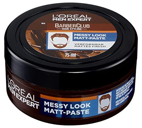 Image of L'Oréal Men Expert Barber Club Messy Look Matt Paste, Strong Hold Hair Wax, 75 ml