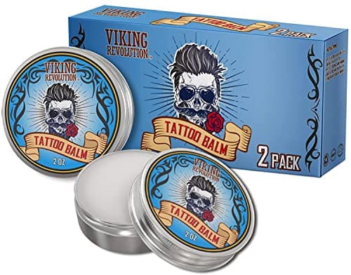 Image of Viking Revolution Tattoo Balm for Before, During & Post Tattoo – Safe, Natural Tattoo Aftercare Cream – Moisturizing Lotion to Promote Skin Healing Tattoo Cream (2 Pack)