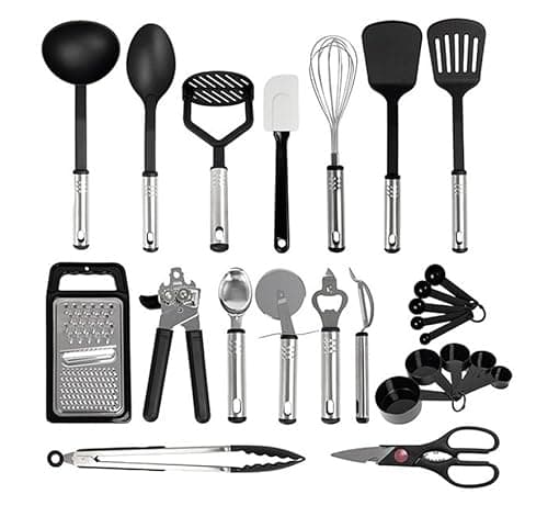 Image of Everypan Essential Kitchen Utensils Set - 25pieces Non-Stick Heat Resistant Cooking Utensils Set - Spoons Turners Spatula Ladle Set - Kitchen Tools Gadgets Accessories
