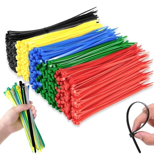 Image of 200 Pcs Cable Ties, Zip Ties, Tie Wraps Self-Locking Coloured Tie for Securing Office Garden Home Plant Vine Organize Data Cable Garage Kitchen Randomly Send Color(200mm)