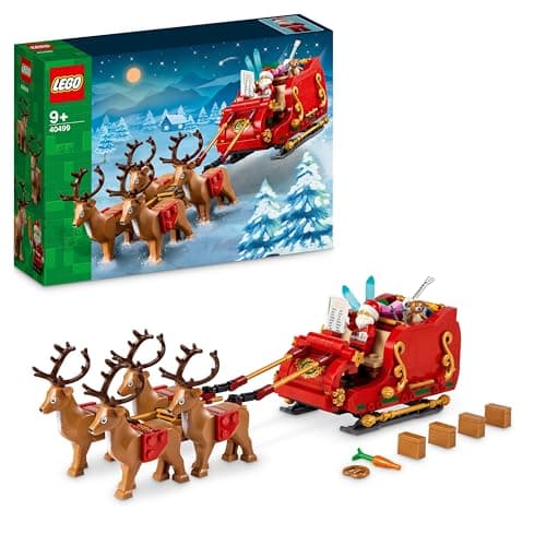 Image of LEGO Santa’s Sleigh - Building Toy w/ 4 Reindeer Figures, a Santa Claus Minifigure and Toy Gifts - Stocking Filler Idea or fun Christmas Decoration for 9+ Year Old Boys & Girls 40499