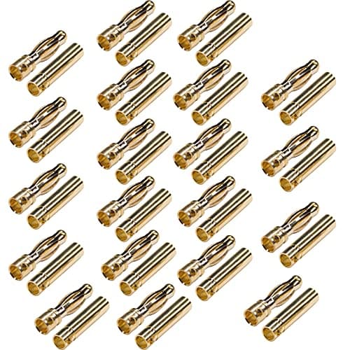Image of Boladge 20 Pairs Gold-Plated 4.0 mm 4 mm Bullet Male Socket Banana Plug Round Plug for RC Brushless Motor ESC