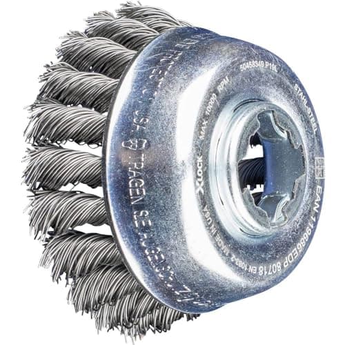 Image of PFERD Cup Brush, Diameter 80 mm, Braided, 0.50 mm Steel Wire, X-Lock Socket, 43306036 - for Quick and Comfortable Tool Changes