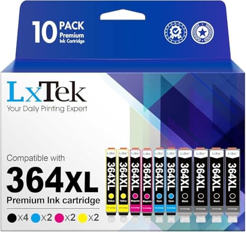 Image of LxTek Compatible Ink Cartridges Replacement for HP 364 364XL for Photosmart 5520 5510 6510 6520 7510 7520 for Deskjet 3070A 3520 for Officejet 4610 4620 (Black Cyan Magenta Yellow, 10-Pack)
