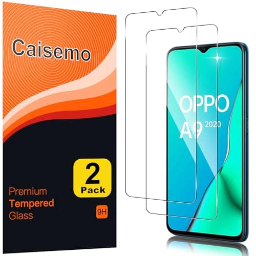 Image of Caisemo 2 Pack For Oppo A9 2020, Oppo A5 2020 Tempered Glass Screen Protector,9H Hardness, Anti Scartch,Soft Touch