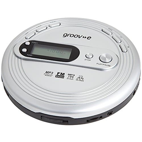 Image of Groov-e RETRO Radio CD Player - Personal FM Radio with CD-R, CD-RW, & MP3 Music Playback - Anti-Skip Protection, Programmable Tracks - Earphones Included - Micro-USB or Battery Powered - Silver