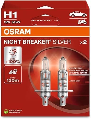 Image of OSRAM H1 64150NBS-2HB High Beam Light Bulb 55 W