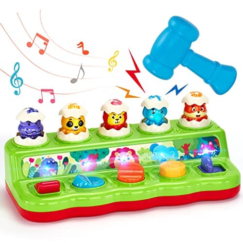 Image of HAHALAND Pop Up Montessori Toys for 1 Year Olds Boys & Girls with Hammers - Early Development & Activity Toys for Kids Birthdays