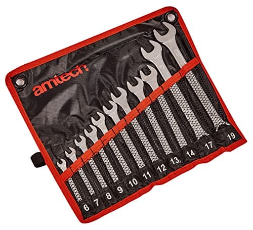 Image of Amtech K0400 Combination Spanner Set, Drop Forged and Chrome Plated Spanners, 6mm to 19mm