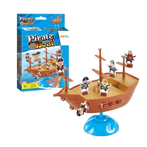 Image of Playwrite Pirate Ship Balancing Family Game – Fun Tabletop Skill Challenge with Pirate Characters – Great Gift for Kids Ages 3+